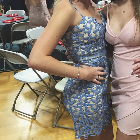 Blue and tan homecoming dress - Picture 1 of 2